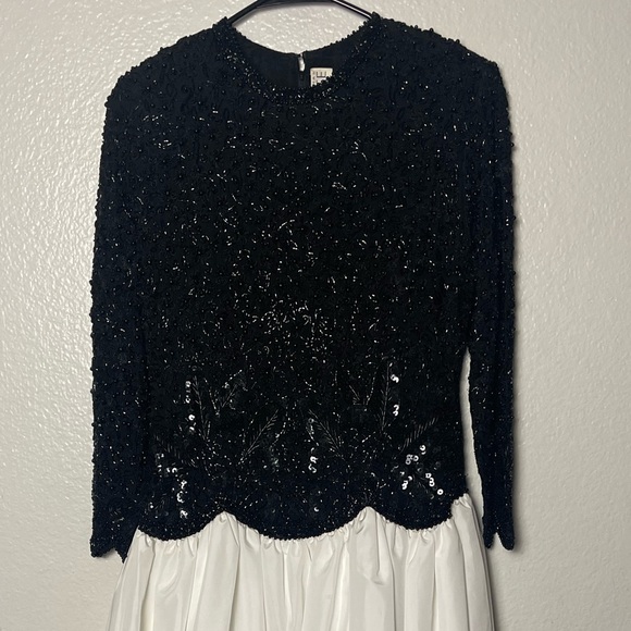 Naeem Khan Riazee Nights Rare Vintage Evening Dress Silk Beaded Black 10 - Picture 5 of 12